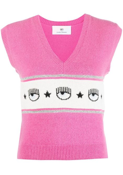 Top con ricamo in rosa - donna CHIARA FERRAGNI | 73CBFM19CMA10414